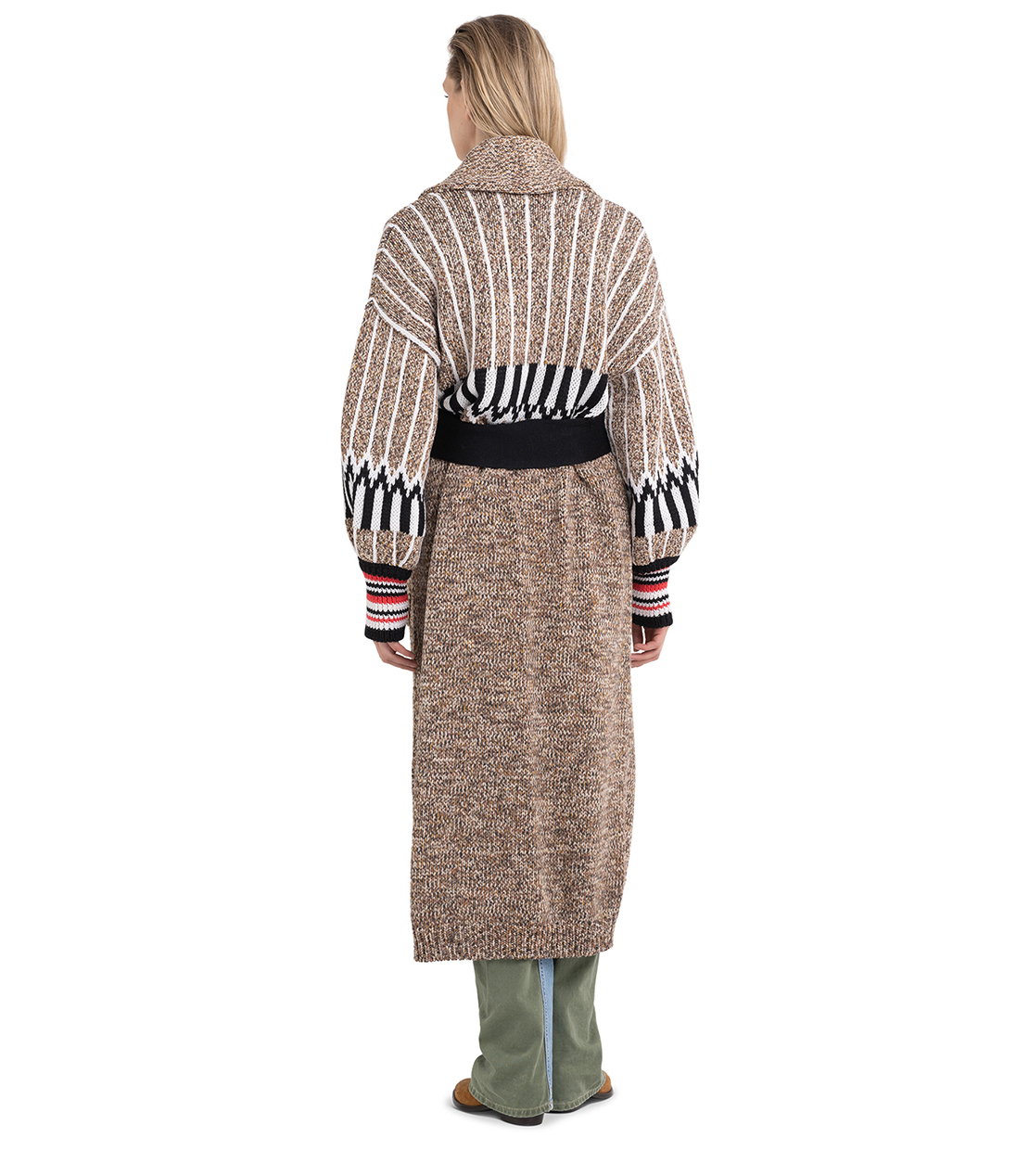 We are コットンジャガードニット ロングジャケット 詳細画像 ブラウン系 2